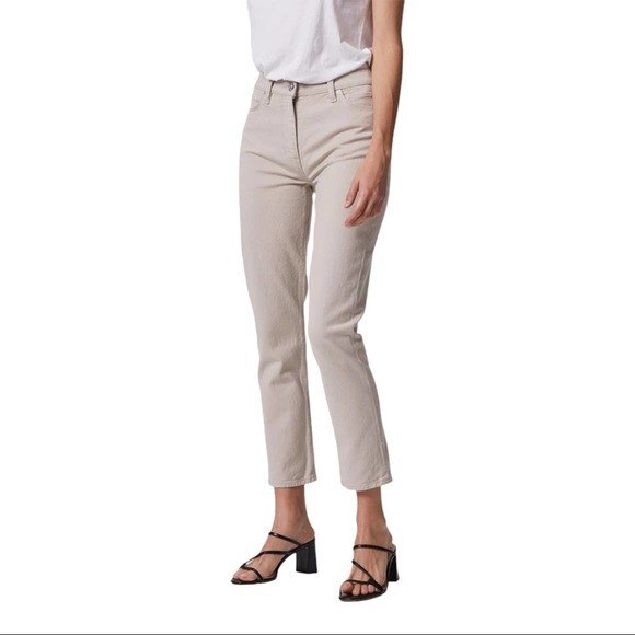 NEW Hudson Ivory Barbara High Rise Crop Straight Jeans 33 Size 12 *Labeled Sz 30 - Picture 4 of 11